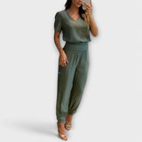 Irmelinda - Conjunto Elegante de Blusa e Calças