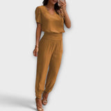 Irmelinda - Conjunto Elegante de Blusa e Calças