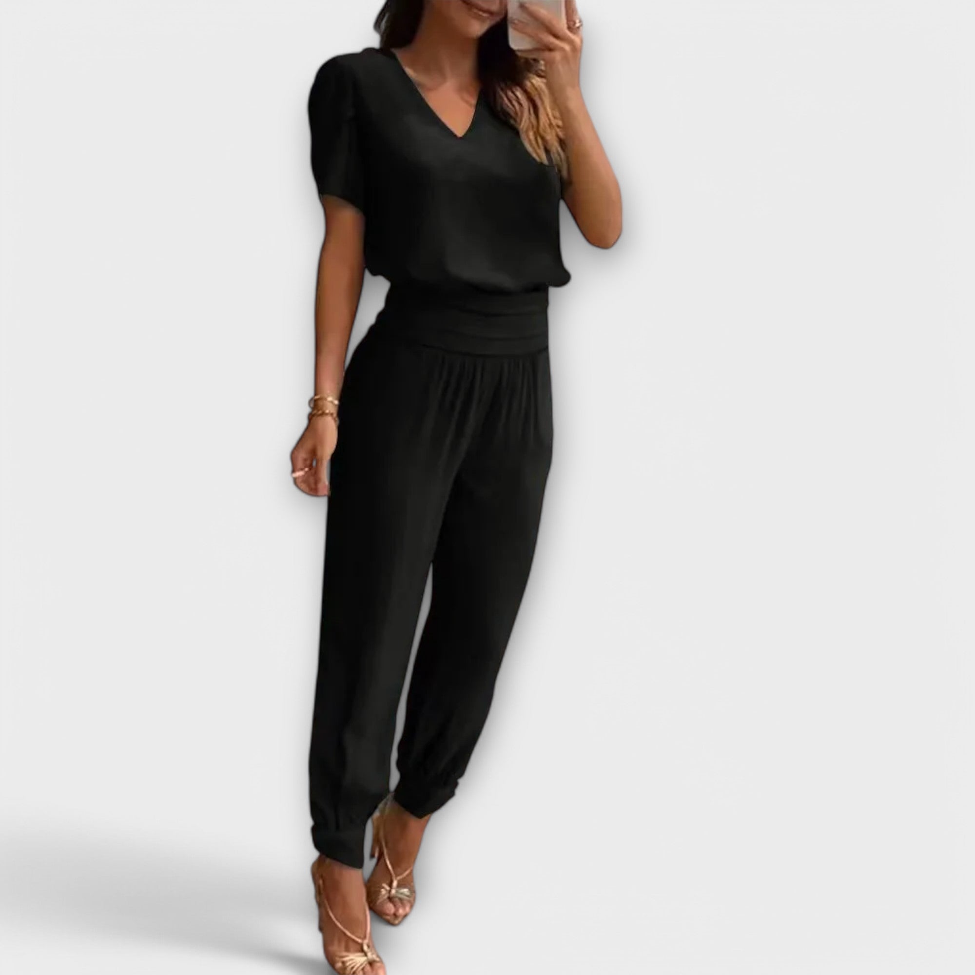 Irmelinda - Conjunto Elegante de Blusa e Calças