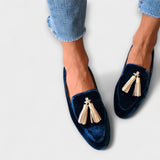 Quinnlyn – Loafers vintage inspirados com franjas