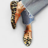 Gaia – Ballerinas com bico fino e padrão de leopardo