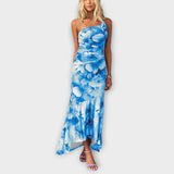 Pia - Vestido maxi com drapeado lateral