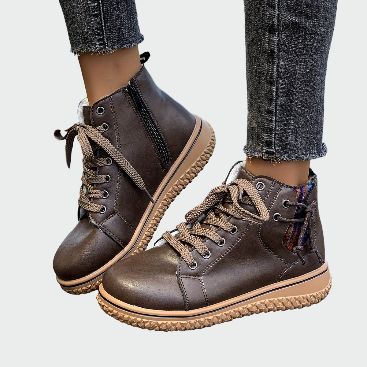 Botas de couro ortopédicas com cano baixo