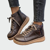 Botas de couro ortopédicas com cano baixo