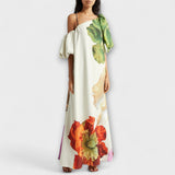 Melodia - Vestido Maxi Floral Assimétrico