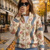 Cornelia™ | Cardigan com Raminhos de Rosa