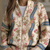 Cornelia™ | Cardigan com Raminhos de Rosa