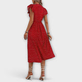 Elegante Vestido Midi com Poás