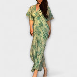 Lana - Elegante Vestido Floral com Decote em V