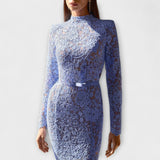Freya - Elegante vestido midi em renda floral