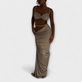 Jane - Crop Top & Saia Overskirt com Gradiente Elegante