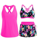 Maren | Conjunto de Tankini-Biquíni e Cover-Up em Três Peças
