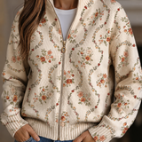 Hannelore™ | Cardigan com delicadas flores em ramos