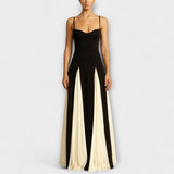 Ember - Elegância Clássica Vestido Maxi A-Linha com Painéis de Tule