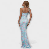 Thalia - Vestido de Festa com Estampado Floral e Alças Amarradas