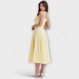 Zipporas - Vestido Bustier Ajustado com Estampa Moderna de Flores de Primavera