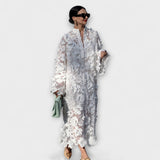 Yelira - Elegante Vestido Branco de Renda