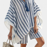 Salomé - Conjunto Listrado de Blusa e Calções