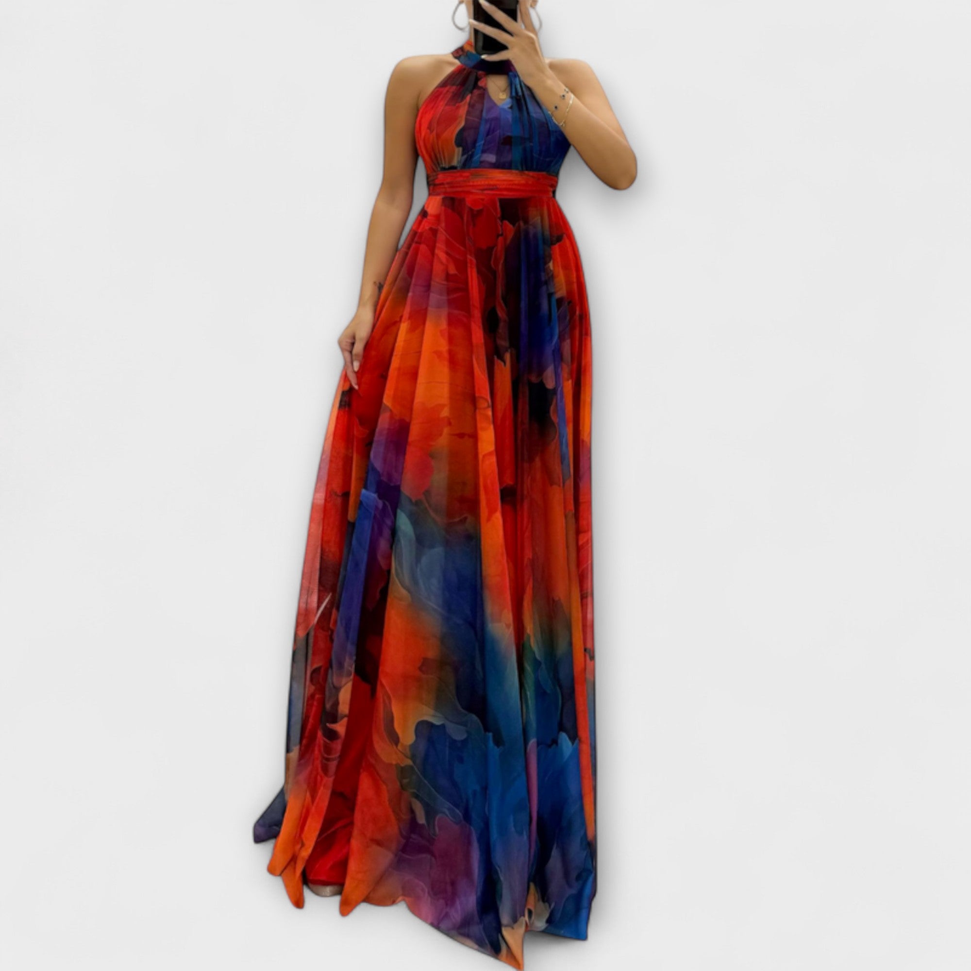 Isalie – Max vestido de chiffon com padrão floral