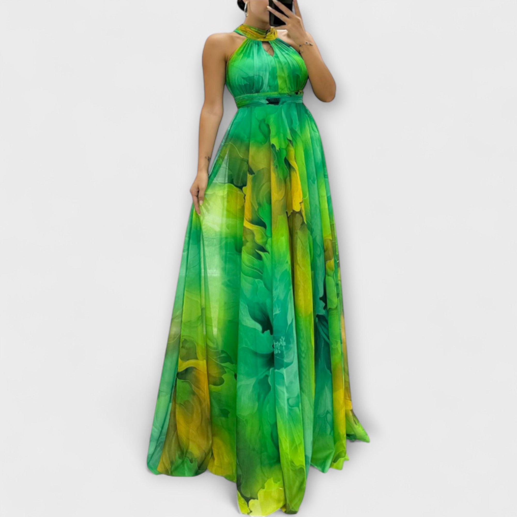 Isalie – Max vestido de chiffon com padrão floral
