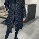 Kendall | Casaco de Inverno elegante e que realça a figura – Quente sem volume, com forro de Leopardo
