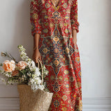 Christa | Vestido Maxi com padrão de ornamento persa
