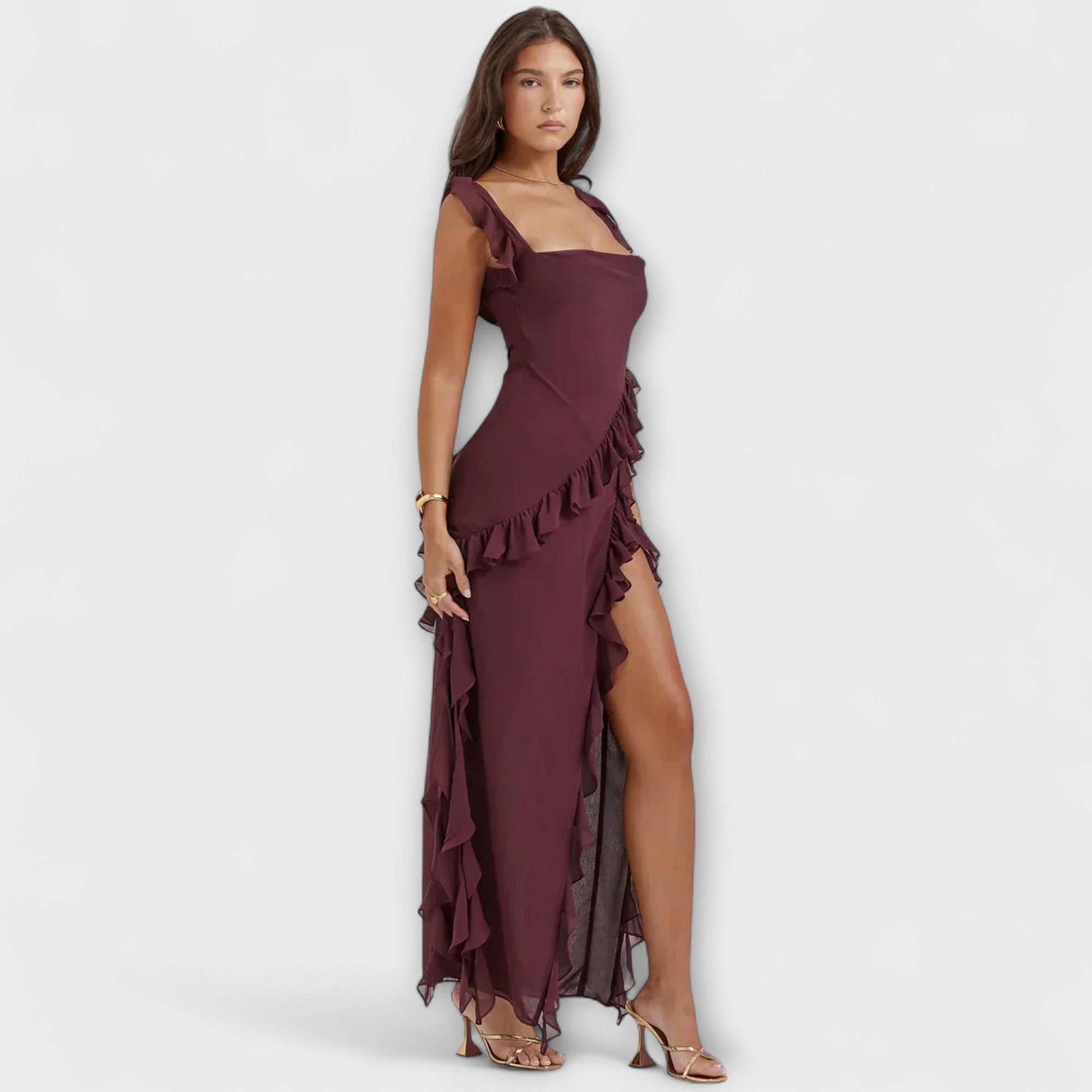 Lara - Vestido Maxi Elegante com Fenda