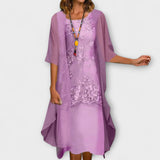 Danielle - Elegante vestido de chiffon em duas peças