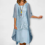 Danielle - Elegante vestido de chiffon em duas peças