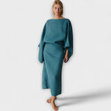 Dana - Vestido Kimono em Linho e Algodão