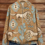 Beate™ | Cardigan com Cavalos & Cactos