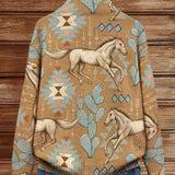 Beate™ | Cardigan com Cavalos & Cactos