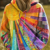 Angelika™ | Cardigan em Patchwork Arco-Íris