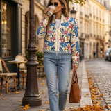 Heike™ | Cardigan com Flores de Folclore