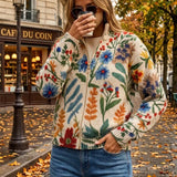 Heike™ | Cardigan com Flores de Folclore