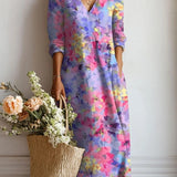 Petra | Vestido Midi com Estampado em Aquarela