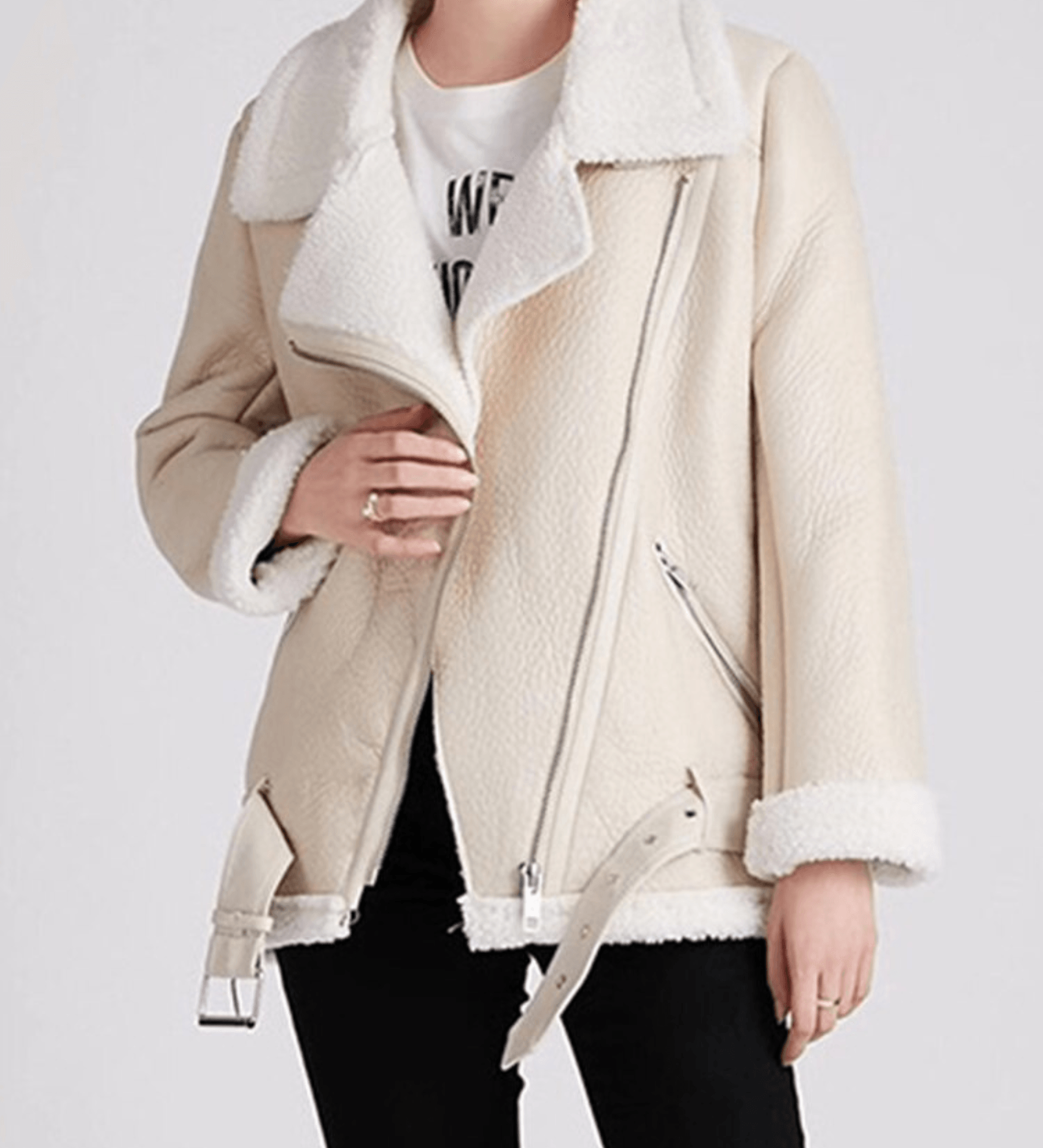 Gunhild | Casaco de Biker Forrado com Gola de Pelo