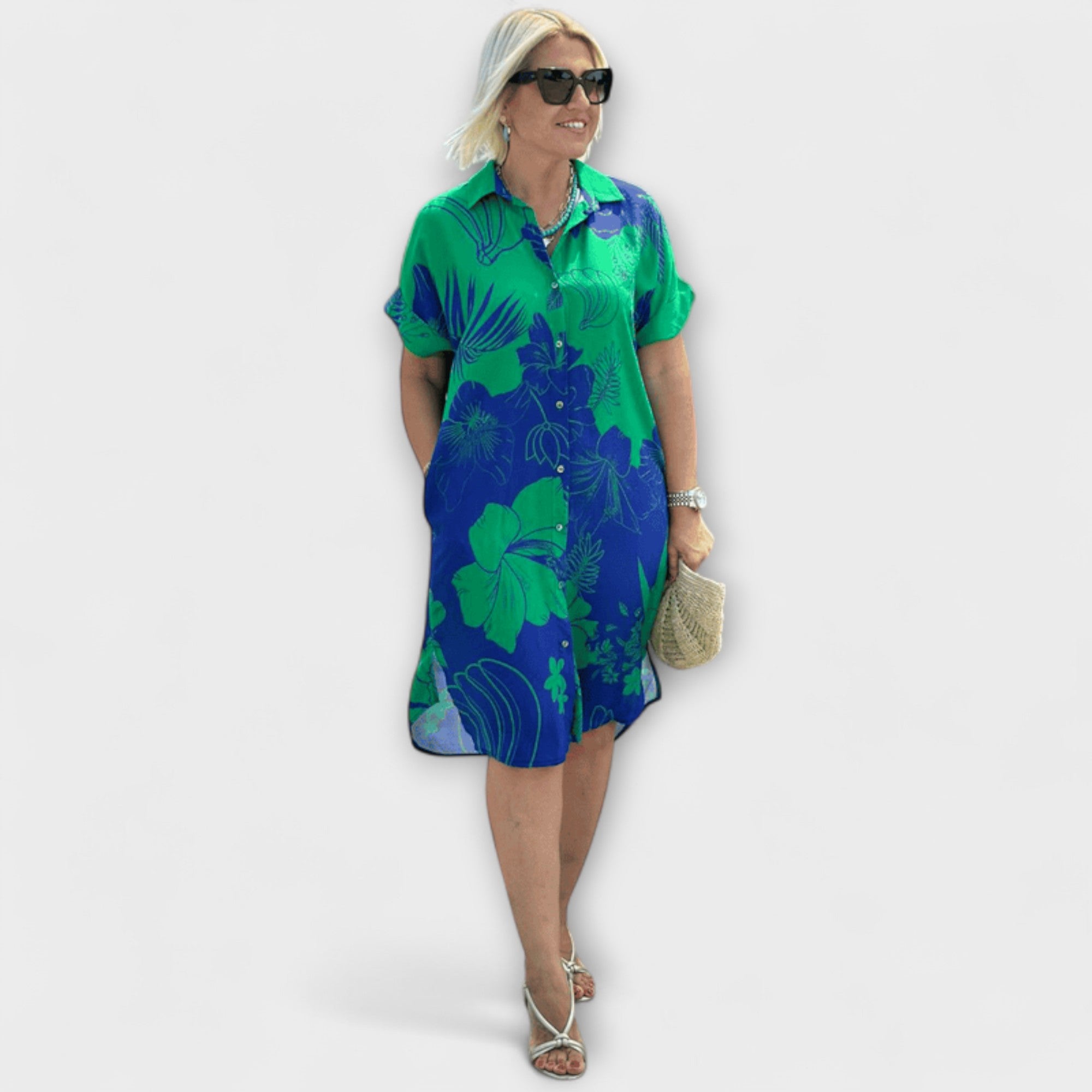 Naomi – Vestido com Padrão de Flores