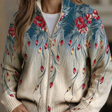 Franziska™ | Cardigan com penas e flores